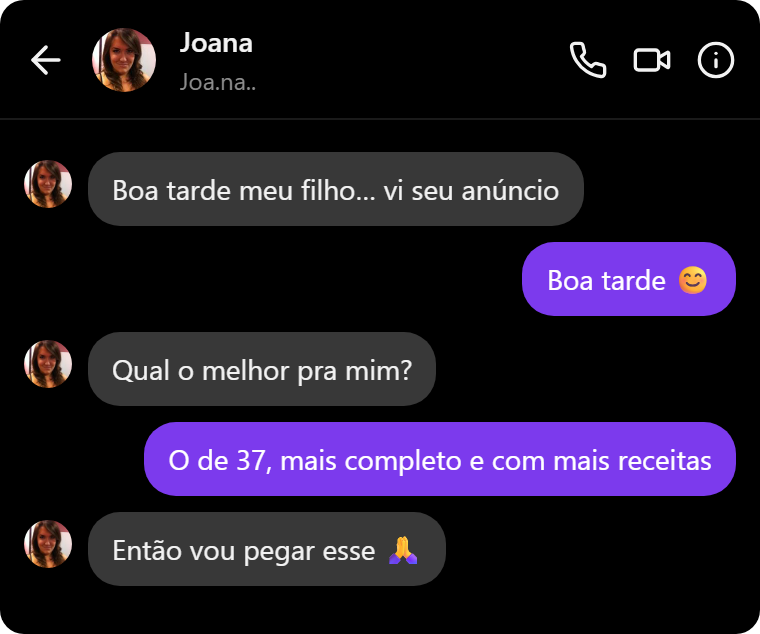 Relato de cliente satisfeito