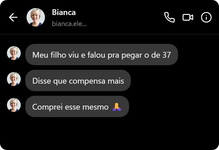 Relato de cliente satisfeito