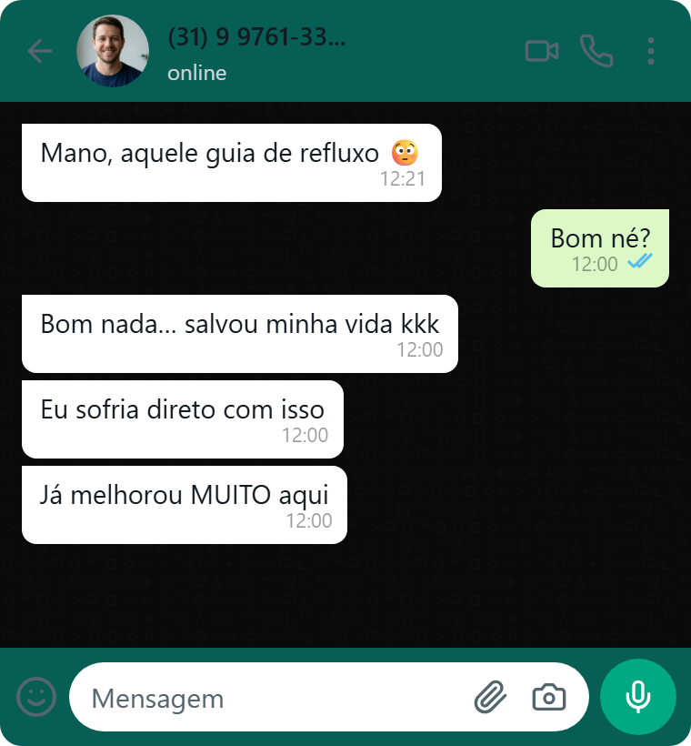 Relato de cliente satisfeito