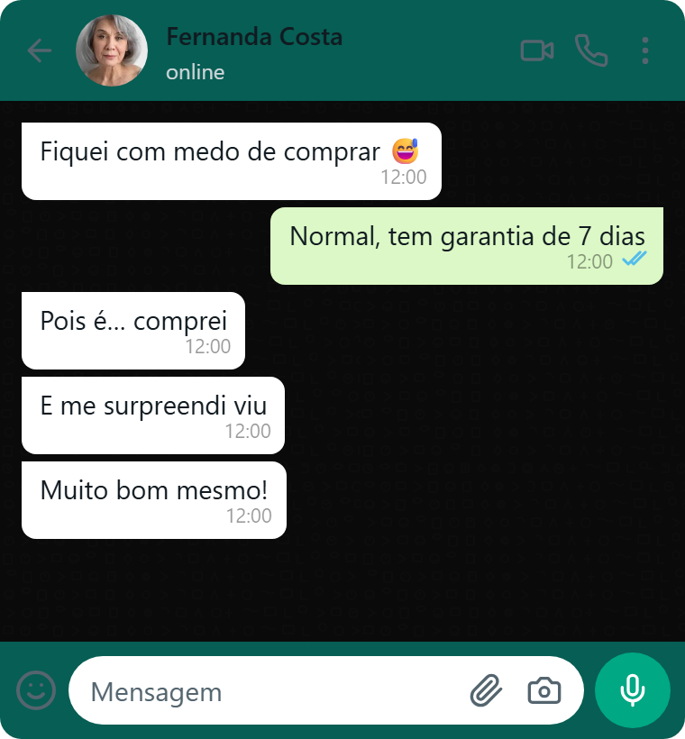Relato de cliente satisfeito